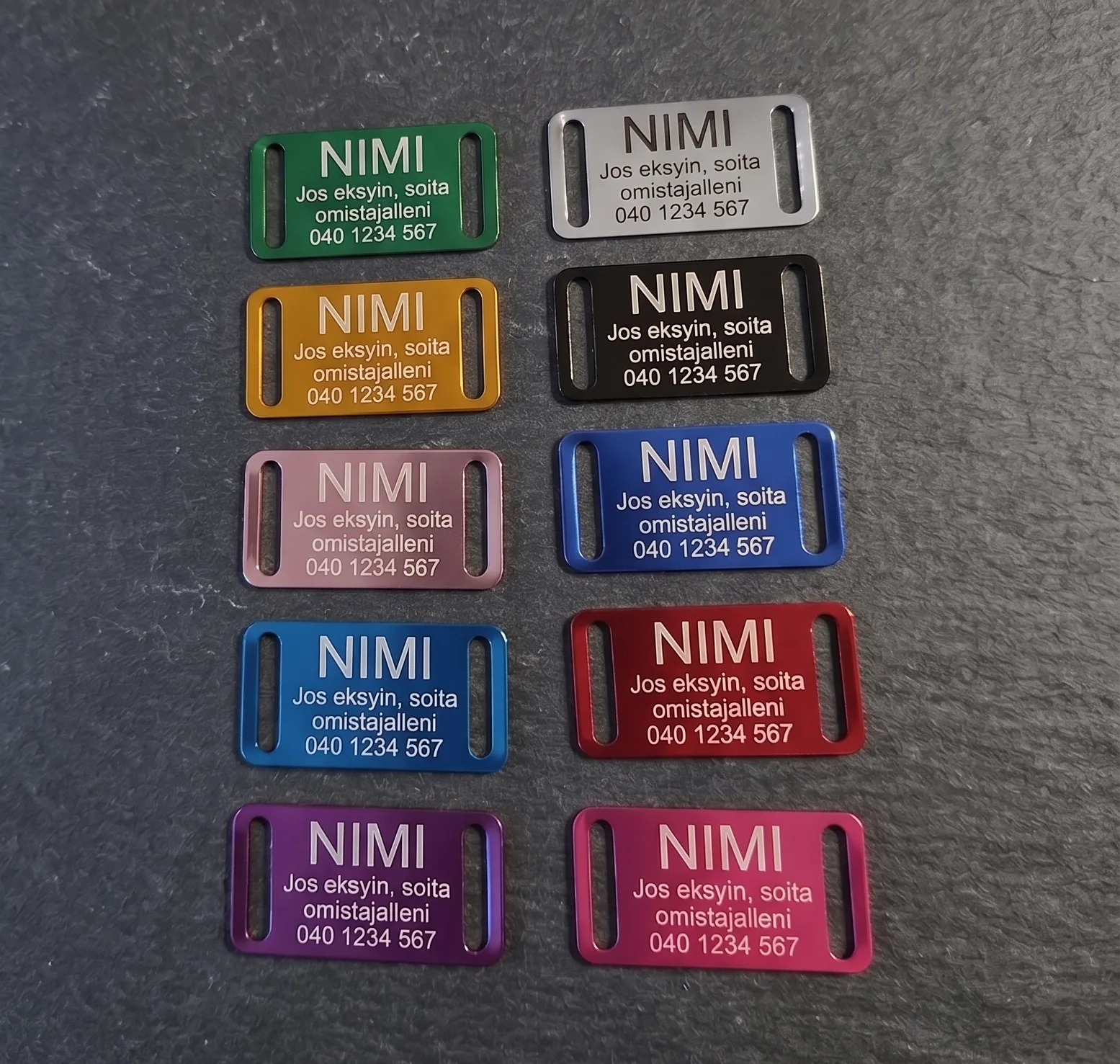 Hiljainen nimilaatta koiran pantaan – alumiinia