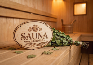 Saunakyltti omalla tekstillä tai kuvalla