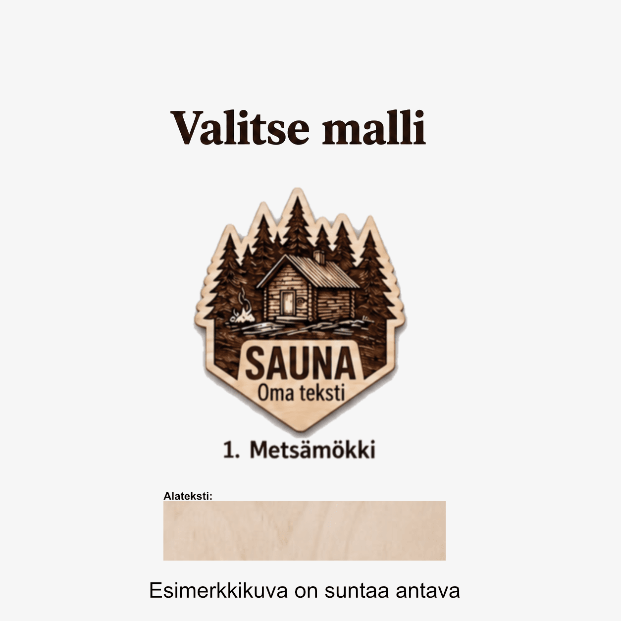 Saunakyltti omalla tekstillä – SAUNA tai BASTU
